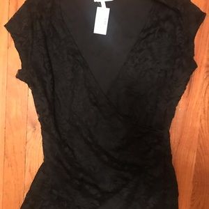 Cross over lace dress top / blouse